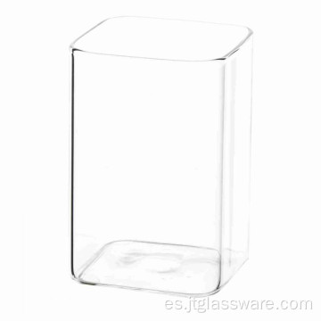 Vaso rectangular de vidrio de pared simple